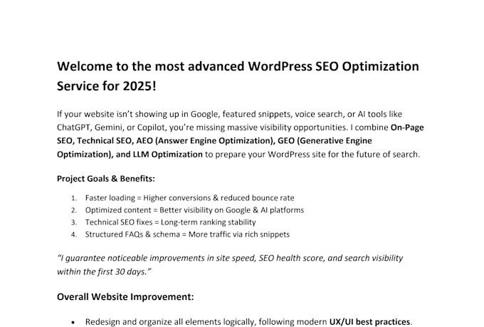 do wordpress SEO, GEO aeo, generative engine optimization